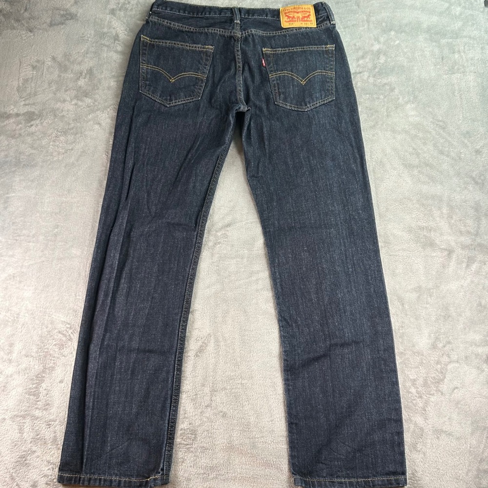 Levis 514 Straight Fit Mens Jeans Dark Wash Indigo Blue 33x32 00514-4010